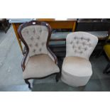 A mahogany nursing chair and another