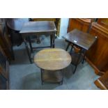 Three oak occasional tables