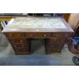 A Victorian mahogany pedestal desk