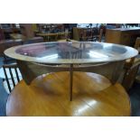 A G-Plan Astro teak and glass topped oval coffee table