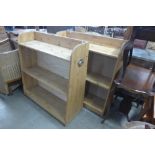 A pair of pine open bookcases