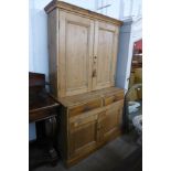 A Victorian pine housekeeper's cupboard, 205cms h, 121cms w, 56cms d