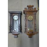 Two 19th Century Vienna walnut wall clocks