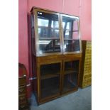 A mid 20th Century mahogany shop display cabinet, 183cms h, 105cms w, 45cms d
