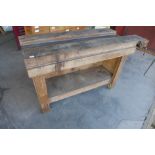 A pine work bench