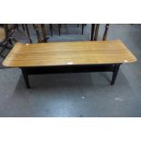 A Myer bent plywood topped sleigh coffee table