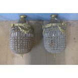 A pair of Italian style gilt metal ceiling lights