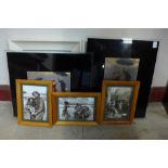Four Jack Vettriano prints and three others