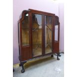 A mahogany display cabinet