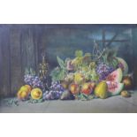 P. Alt., still life of fruit, oil on canvas, 68 x 103cms, framed