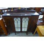 An Edward VII Chippendale Revival mahogany four door breakfront side cabinet, 146cms h, 153cms w,
