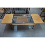 A G-Plan Fresco teak and glass topped coffee table