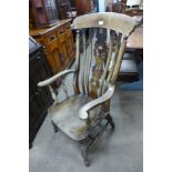 A Victorian elm and beech farmhouse chair