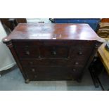 A Victorian mahogany chest of drawers, a/f