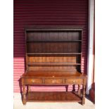 A George III style Ipswich oak dresser, 189cms h, 153cms w, 46cms d