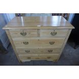 A Victorian pine chest of drawers, 94cms h, 95cms w, 46cms d