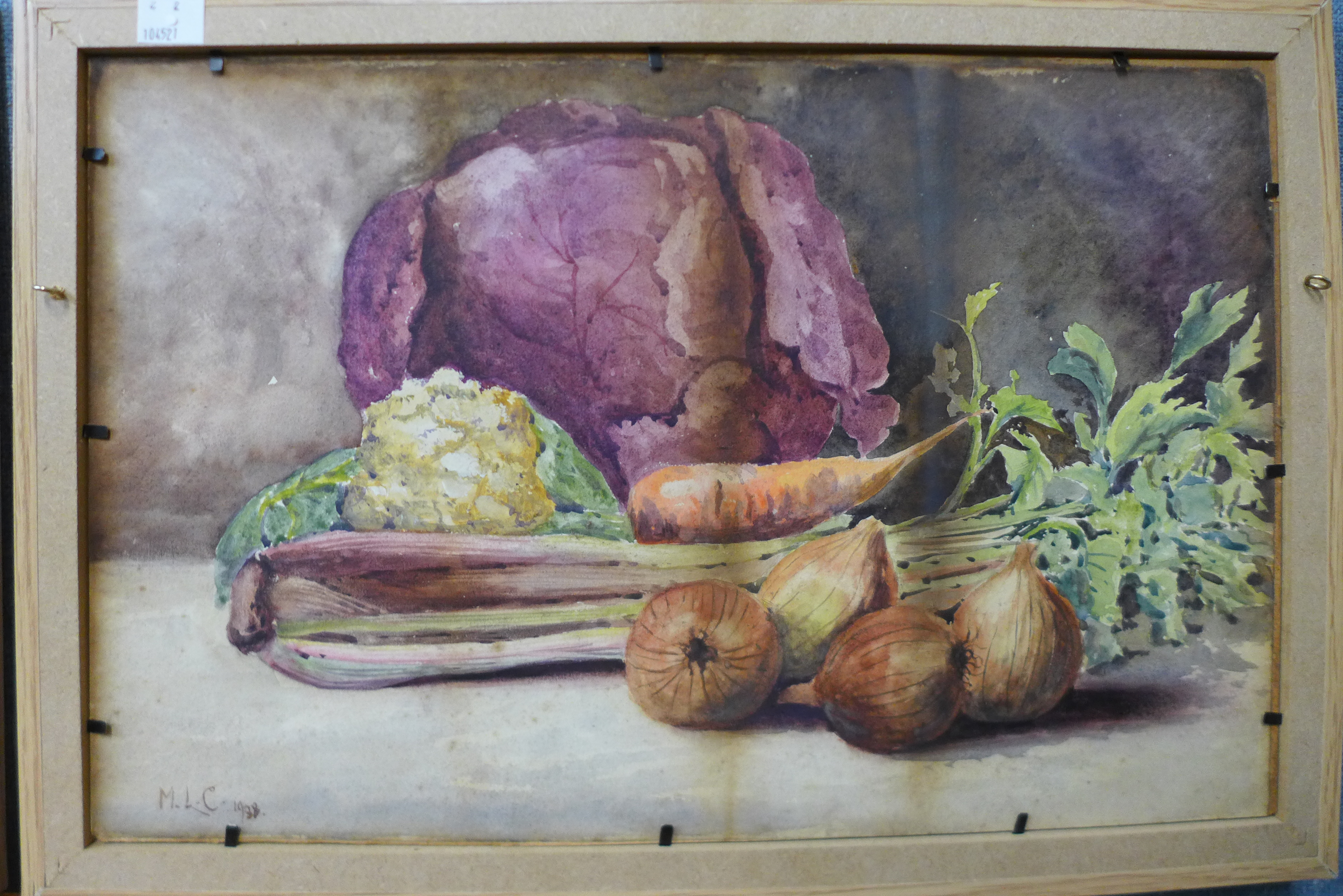 M.L. Cass, pair of still life's of fruit, watercolour, 27 x 42cms, framed - Image 4 of 4