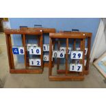 A set of four vintage folding score boards