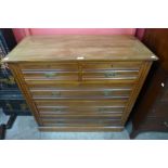 A late Victorian birch chest of drawers, 100cms h, 103cms w, 49cms d