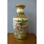 A Chinese famille verte porcelain vase, 63cms h
