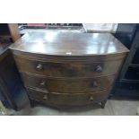 A George III mahogany bow front chest of drawers