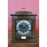 A George III style mahogany bracket clock, 28cms h