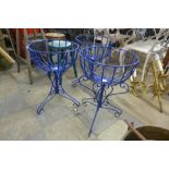 Three metal plant stands