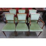 A set of six George IV style mahogany dining chairs
