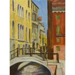 Michael Haswell, Venice Canal scene, oil on board, 61 x 45cms, unframed
