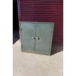 A steel two door cabinet