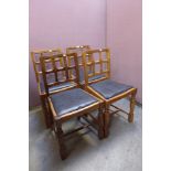 A set of four oak dining chairs