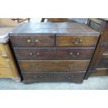 A George III oak chest of drawers