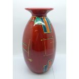 Anita Harris Pottery; a Minos vase in the Deco design, 21cm, Anita Harris signature in gold on the