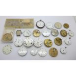 Pocket watch movements, a/f