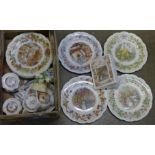 Royal Doulton Brambly Hedge china including a set of Four Seasons plates, two year plates, 2000