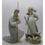 Two Lladro figures, tallest 21cm