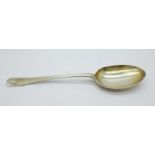 An 18th Century silver spoon, Channel Islands, marked P.A., 36g, 199mm