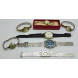 Mechanical wristwatches including Bulova, Baume and HMT Avinash