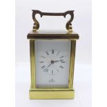 A brass and four sided glass Imperial carriage clock, made in England