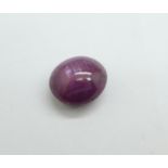 An unmounted cabochon ruby, over 25cts, 5.2g