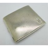 A silver cigarette case, 144g, personalised