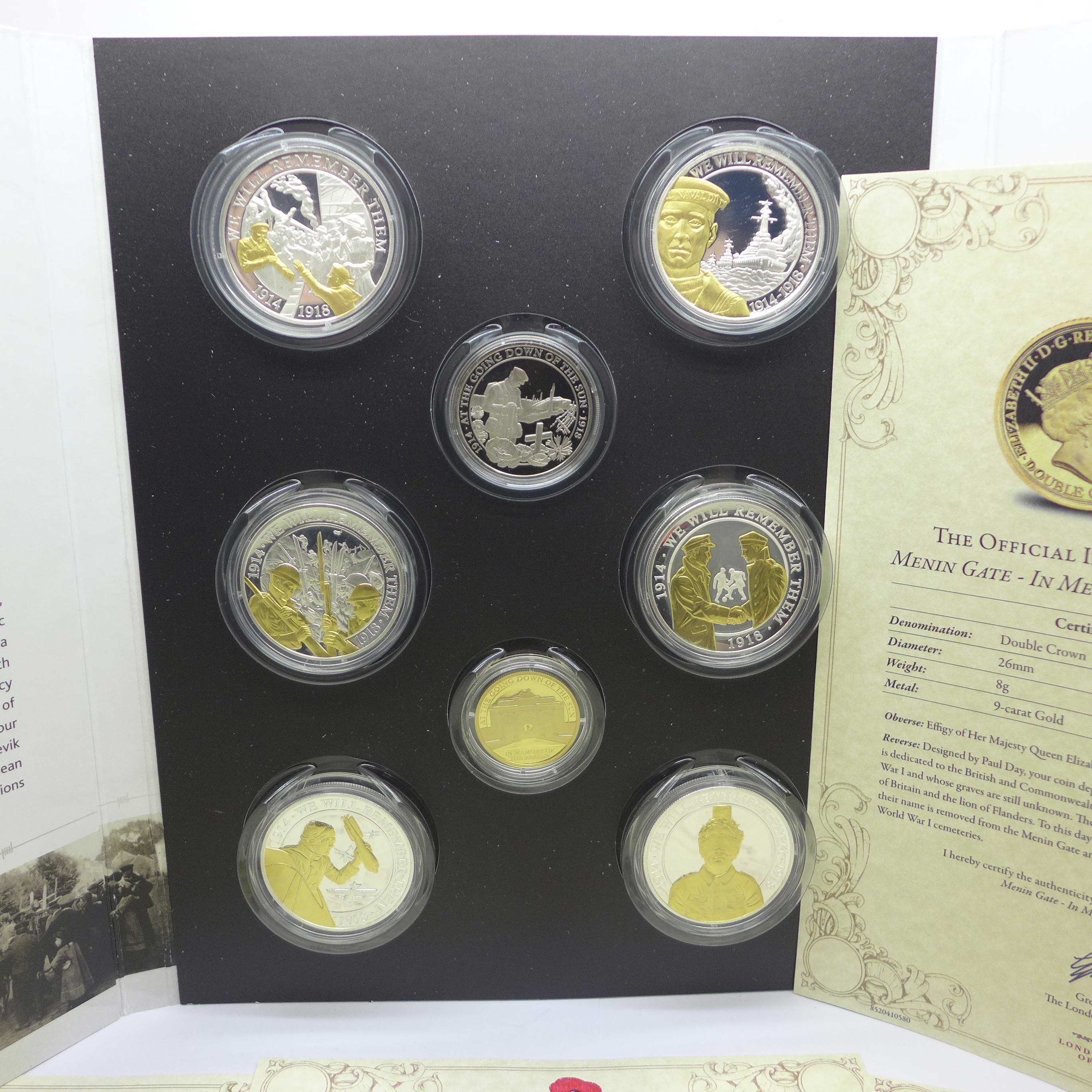 Coins;-"The Official in Flanders Fields Museum", 'We Will Remember Them' 8 coin collection, 6 - Image 4 of 8