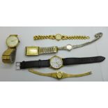 Six Seiko wristwatches, (one gentleman's requires glass, one lady's bracelet strap requires repair)