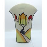 A Lorna Bailey Art Deco round top vase in the Mayfield design, 21cm, signed Lorna Bailey