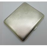A silver cigarette case, 149g, personalised inside