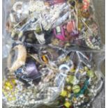 Two bags of costume jewellery