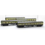 Four OO gauge Hornby railway carriages