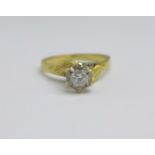 An 18ct gold and diamond solitaire ring, 3.9g, O