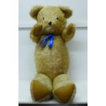 A large plush jointed Teddy bear with growler, 86cm