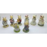 Eight Royal Doulton Brambly Hedge figures comprising Lord and Lady Woodmouse, Mr and Mrs Apple,